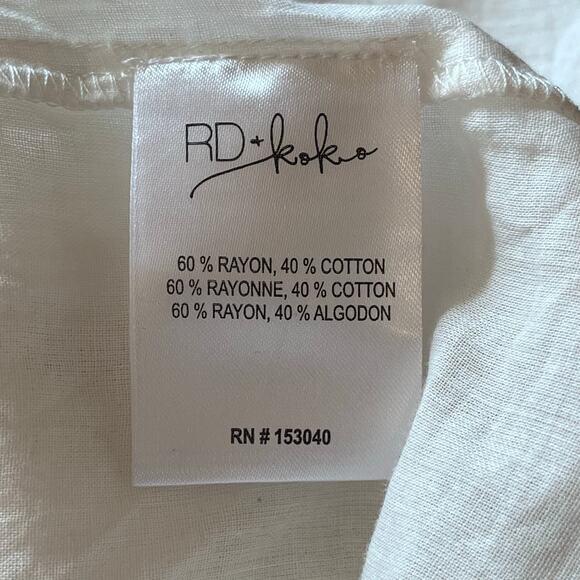 Anthropologie RD & Koko Embroidered Boho Peasant Top Tassel Tie Front M Beach - Picture 9 of 9